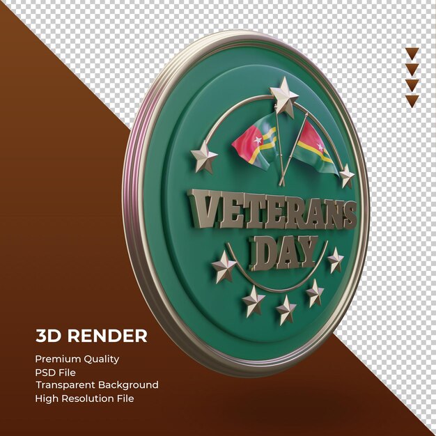 3d veterans day togo rendering left view