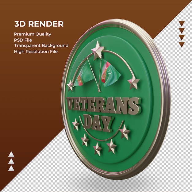 PSD 3d veterans day turkmenistan rendering right view