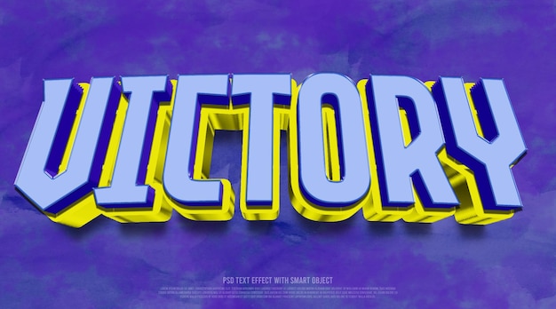 PSD 3d victory editable text effect mockup template