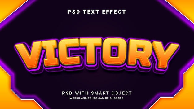 PSD 3d victory text effect