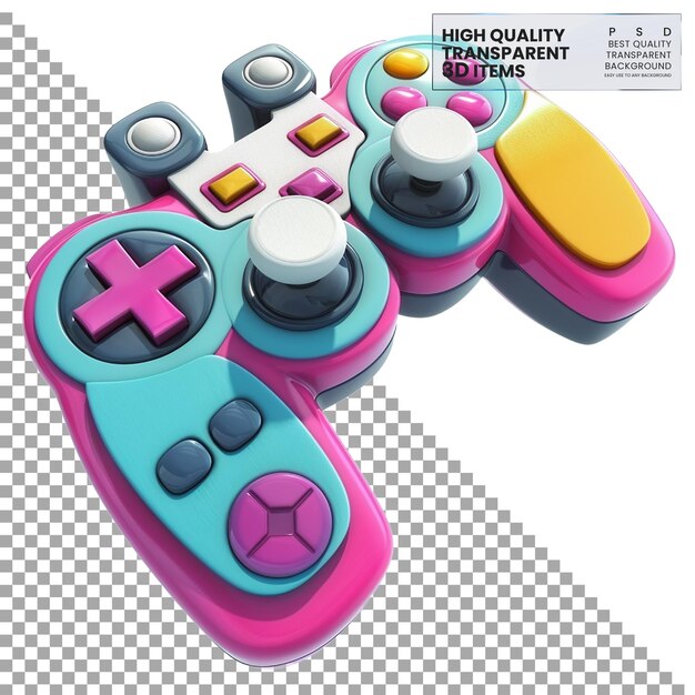 3d video game controller icon a colorful 3d video game controller icon on transparent background