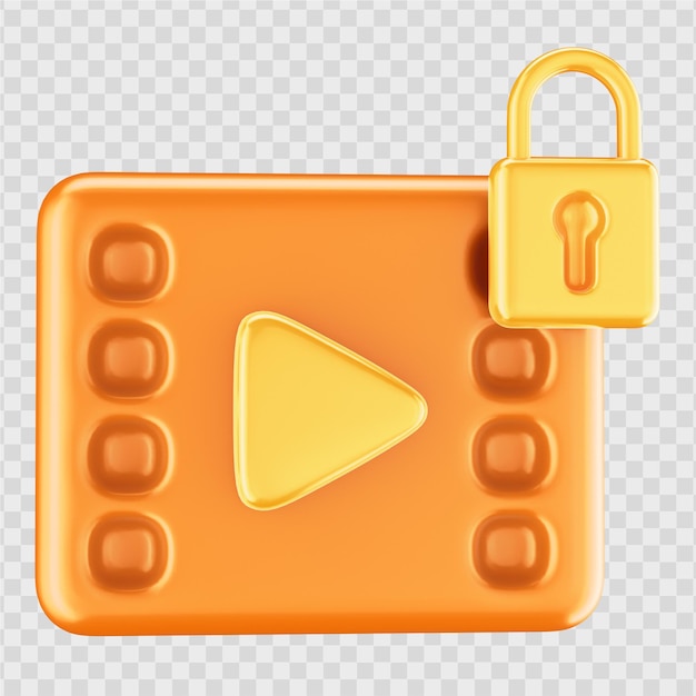 3d video locked icon