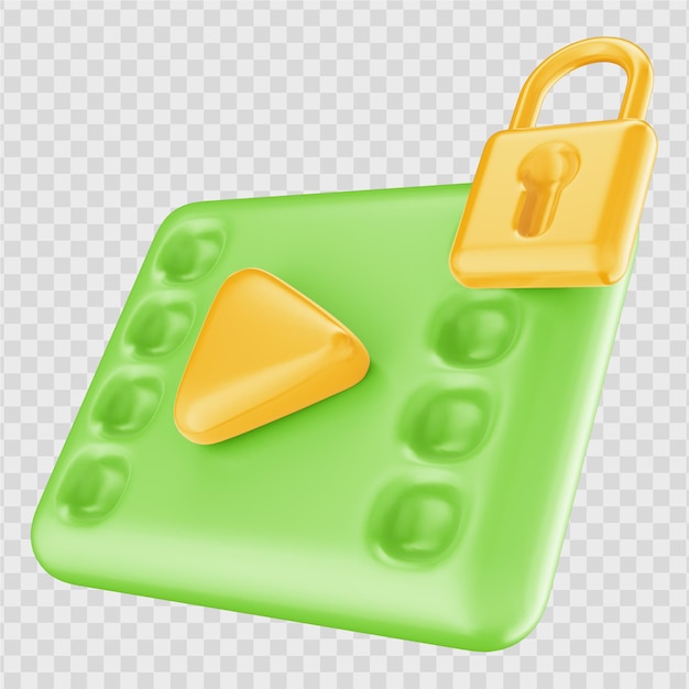 3d video locked icon