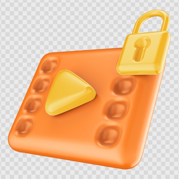 3d video locked icon