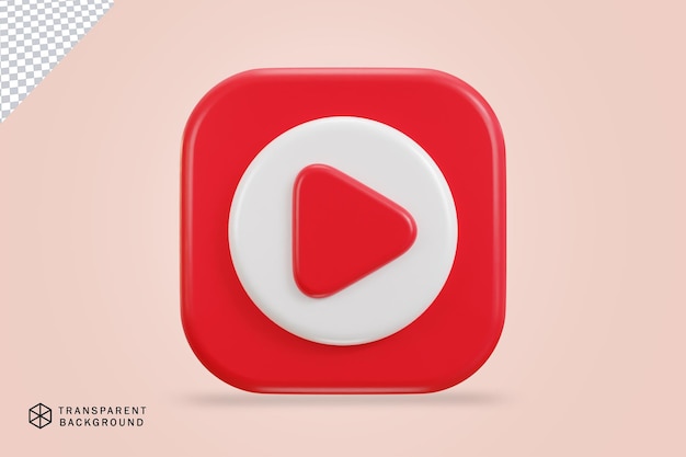 3d video play button vector icon illustration