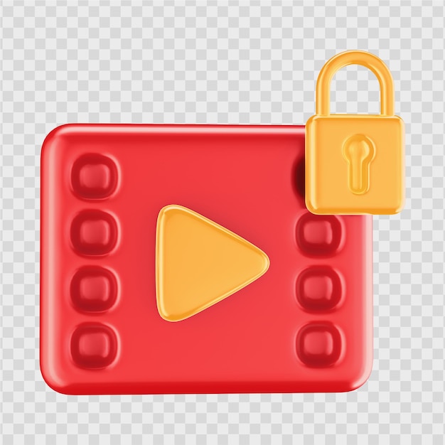 PSD 3d-video vergrendeld pictogram