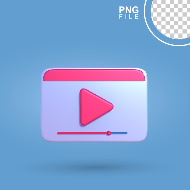 PSD 3d-videospeler met afspeelknop