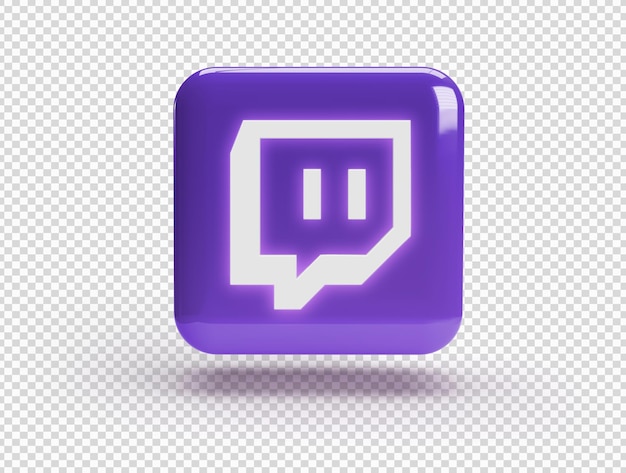 3d-vierkant met twitch-logo