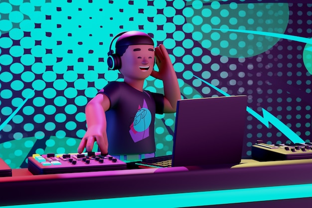 3d view of character dj