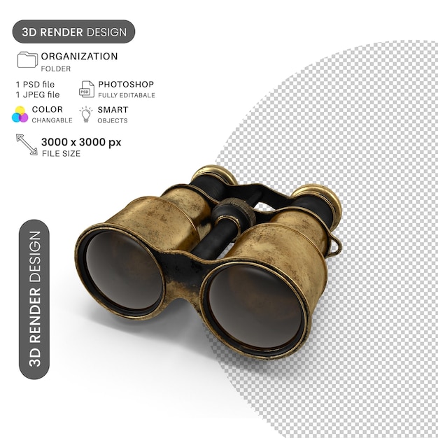 PSD 3d vintage_binoculars