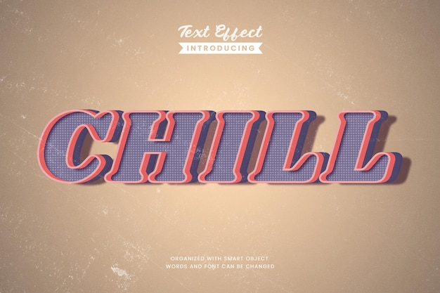 PSD 3d vintage editable text effect retro typography style