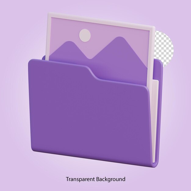 PSD 3d violet folder file picture icon