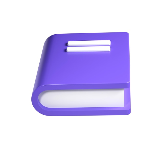 3d violet schattig leeg notitieblok boek briefpapier voor school geïsoleerd transparant png Eenvoudig renderen