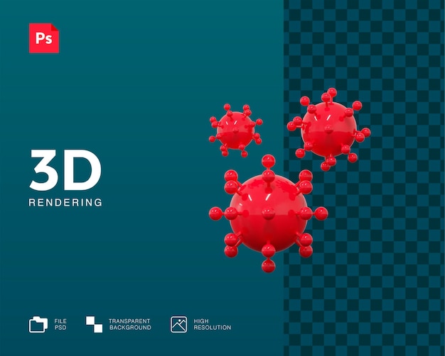 PSD 3d virus illustration