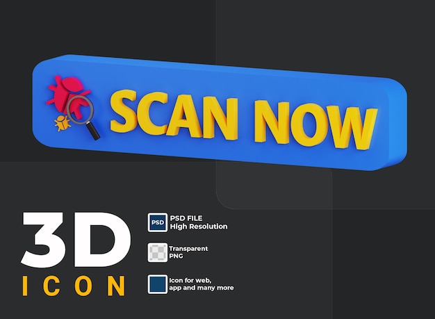 PSD 3d virus scan knop