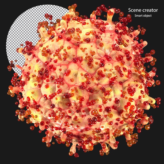 3D-virusrenderöinti 3D-virusleikkauspolku 3D-koronavirus
