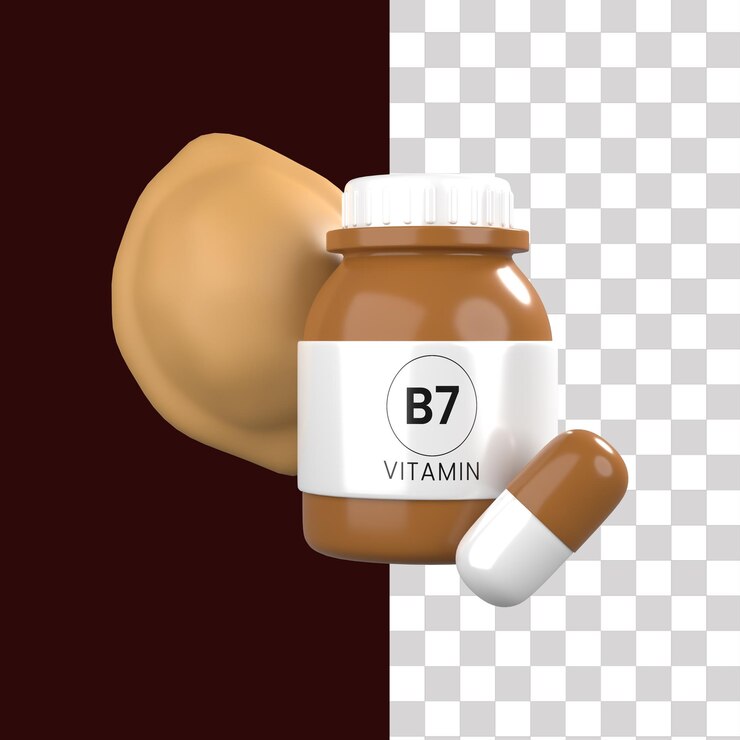 PSD 3d ビタミンb7のイラスト