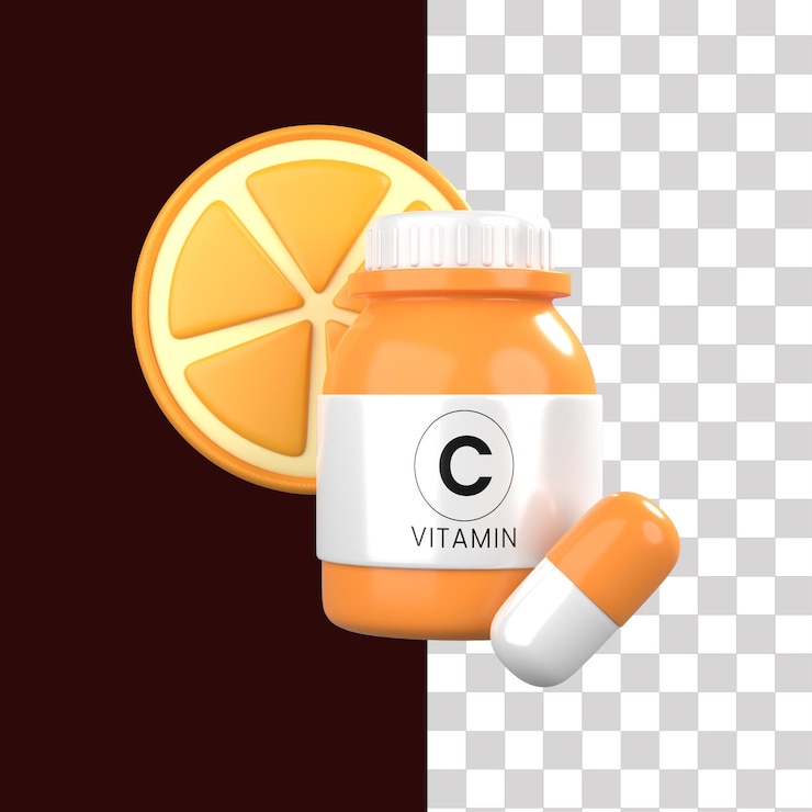 PSD 3d ビタミンcのイラスト