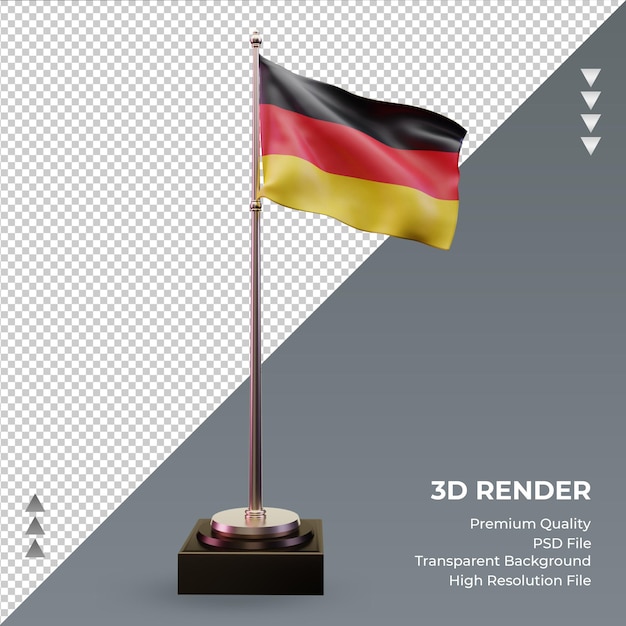 PSD 3d-vlag duitsland rendering vooraanzicht