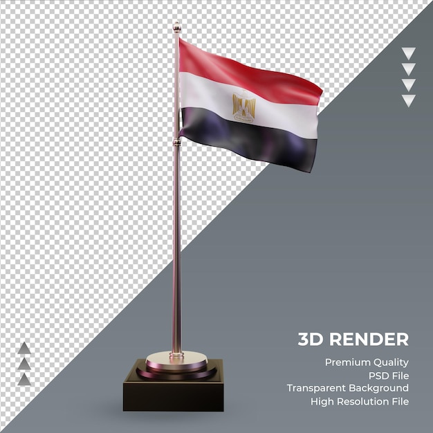 3D-vlag Egypte rendering vooraanzicht