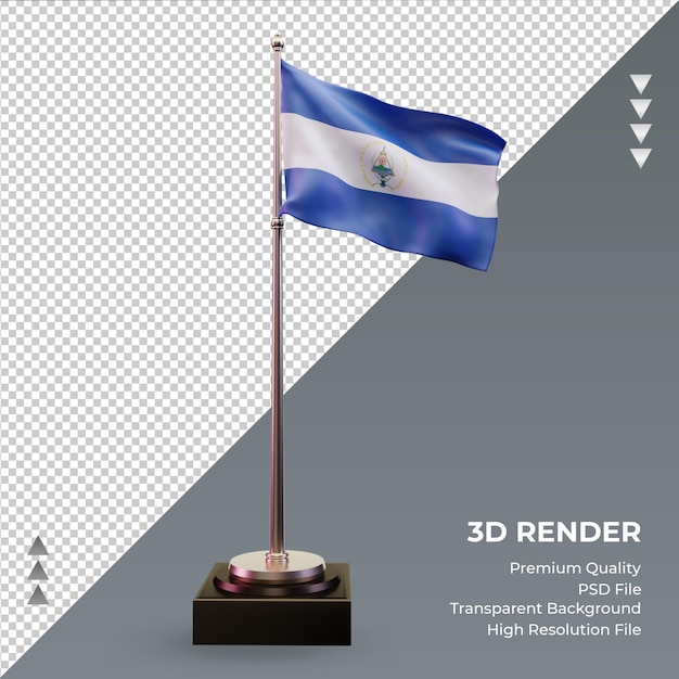 PSD 3d-vlag el salvador rendering vooraanzicht