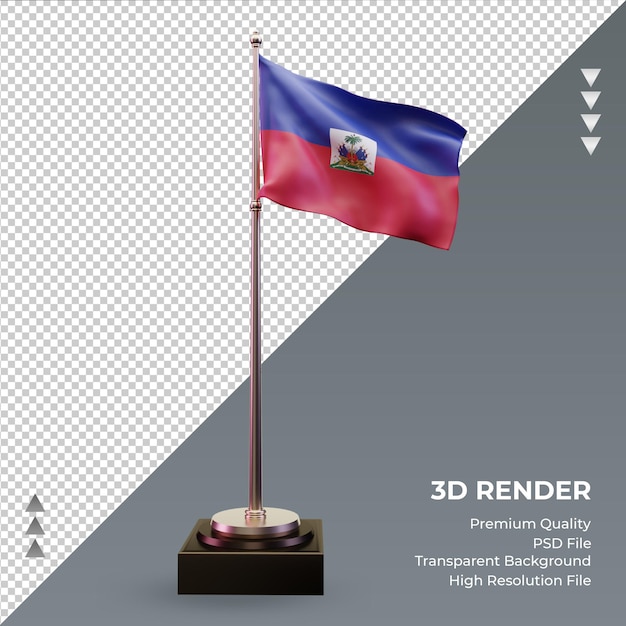 3d-vlag haïti rendering vooraanzicht