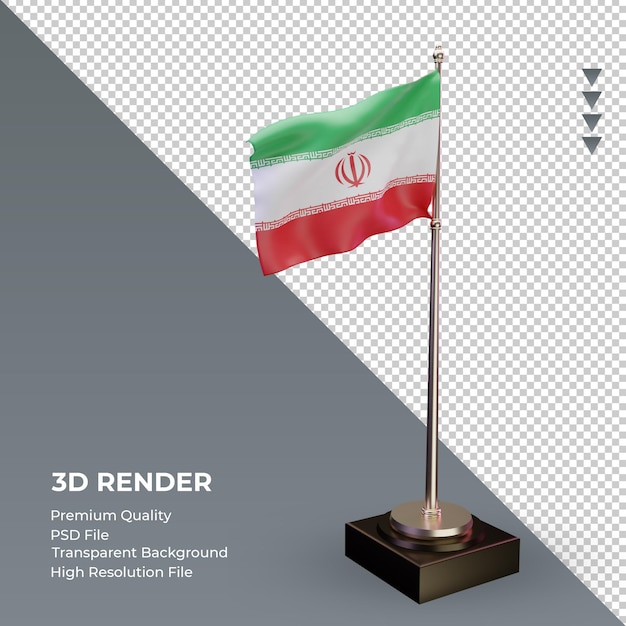 3d-vlag iran weergave linker weergave