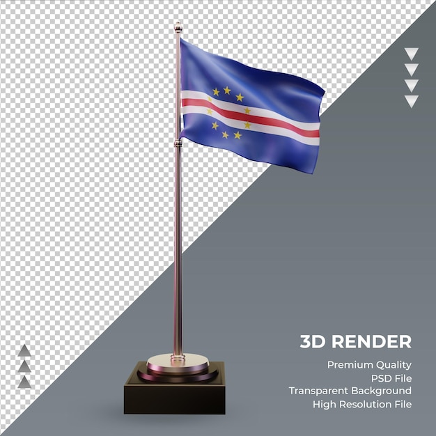 PSD 3d-vlag kaapverdië rendering vooraanzicht