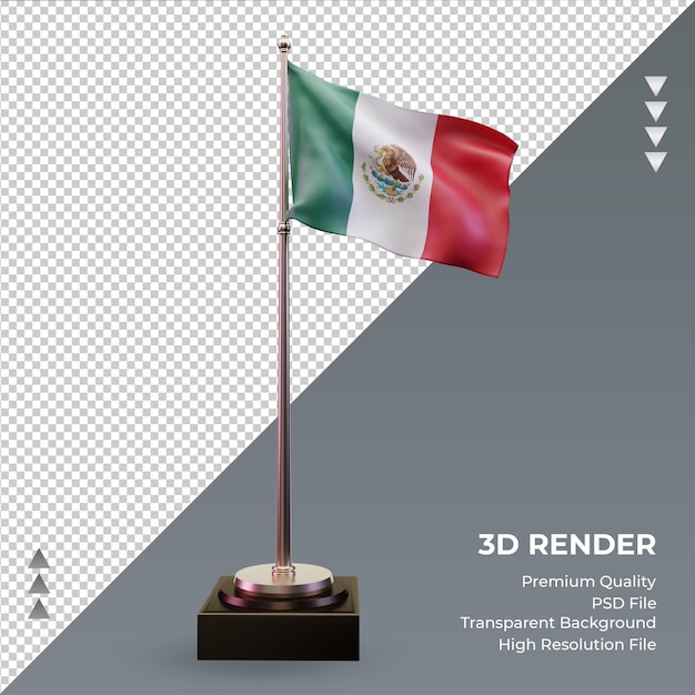 3d-vlag mexico die de juiste weergave weergeeft