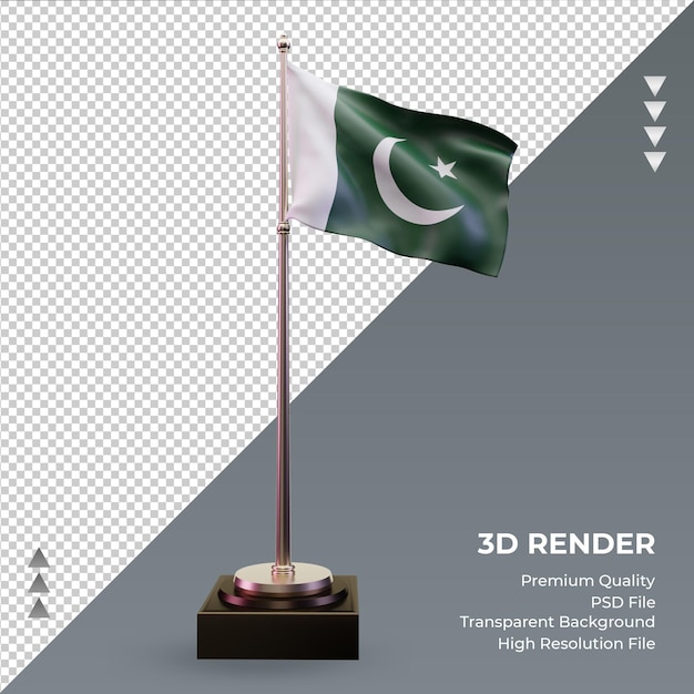 3D-vlag Pakistan rendering vooraanzicht