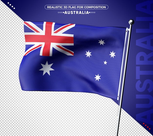 3D-vlag van Australië met realistische textuur