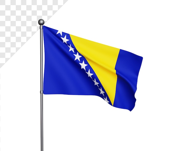 3d-vlag van bosnië en herzegovina