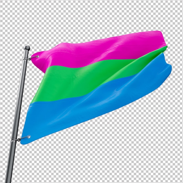 PSD 3d-vlag van de polyseksuele trots met transparante achtergrond