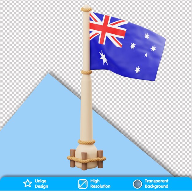 PSD 3d-vlag van het land vlag van australië