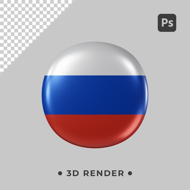 PSD 3d-vlag van rusland psd met transparante achtergrond