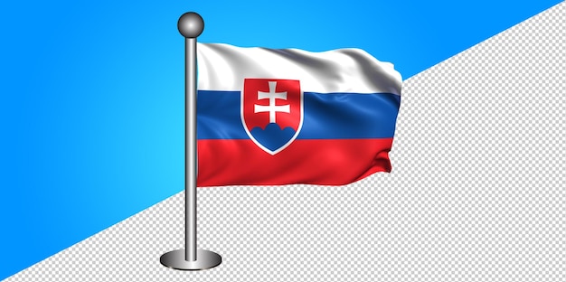 PSD 3d-vlag van slowakije icon - badge png - transparante achtergrond