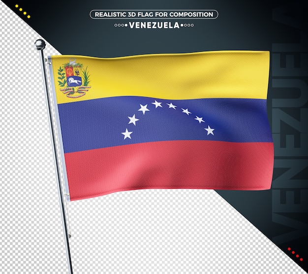 3d-vlag van venezuela met realistische textuur