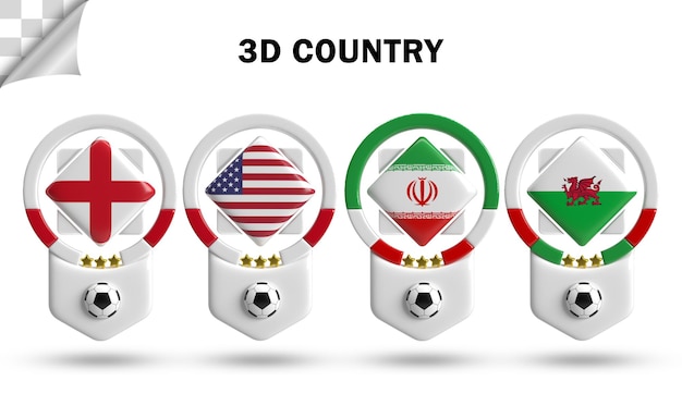 3d voetbal van het landenteam