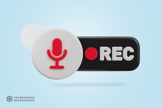 PSD 3d voice recording live broadcast audio streaming icon