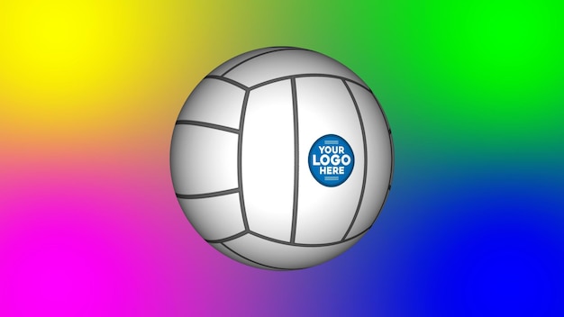 3d volleyball logo mockup