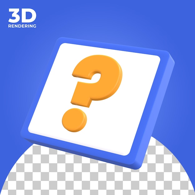 3d vraagtekenpictogram 3d illustratie premium psd