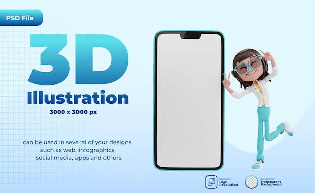 3d-vrede met mobiel