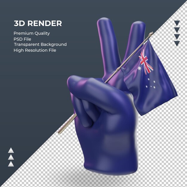 3d-vredesdag australië vlag rendering juiste weergave