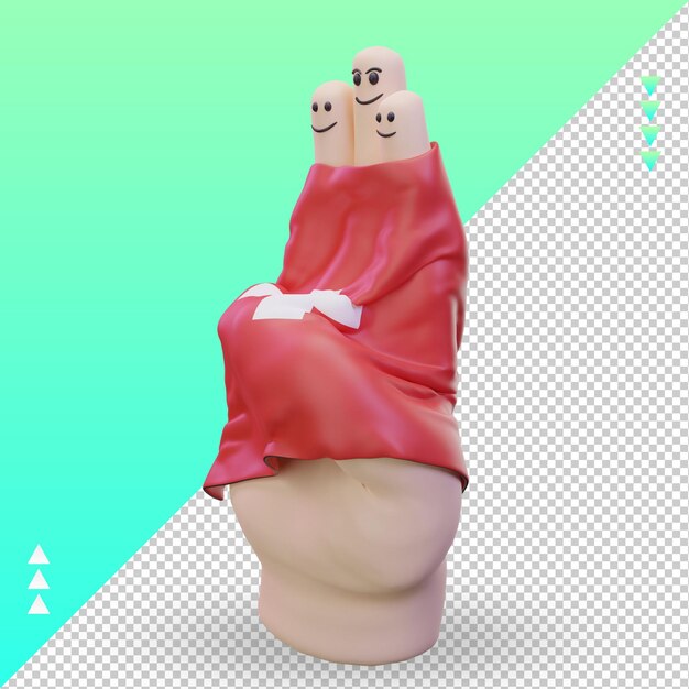 3D-vriendschap dag vinger Zwitserland vlag weergave juiste weergave
