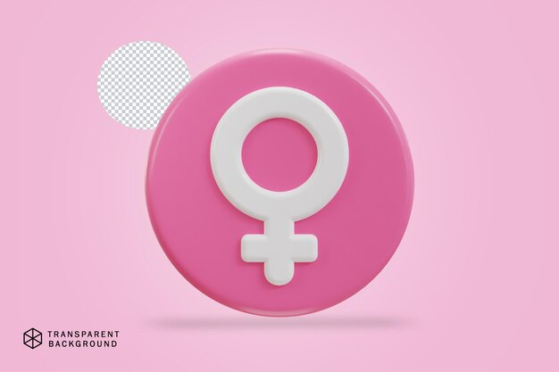 3D vrouwelijke symbool pictogram vectorillustratie