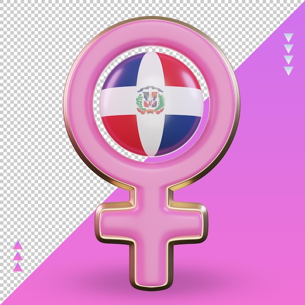 PSD 3d vrouwen dag symbool dominicaanse republiek vlag rendering vooraanzicht