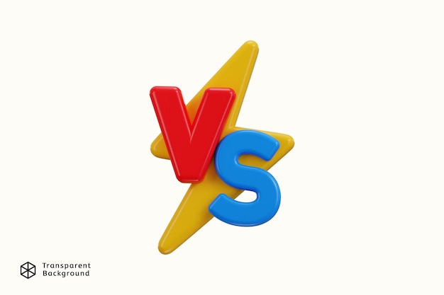 3d vs icon concept of battle icon 3d render