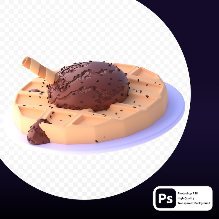 PSD 3d 瓦菲爾圖片
