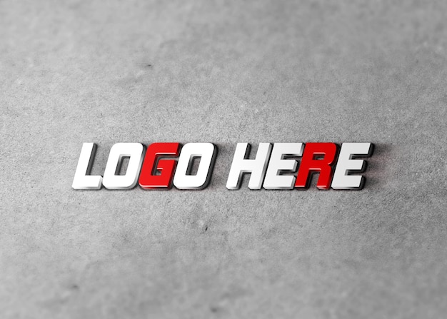 3d wall logo mockup