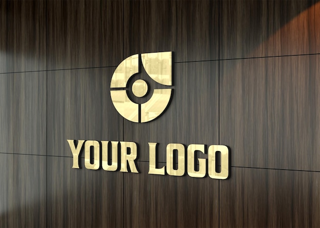 3d wall logo mockup